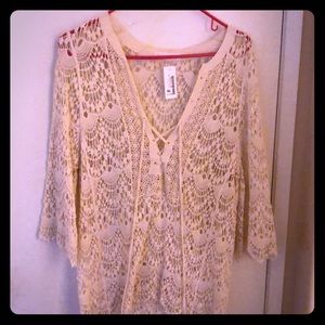 Off white bathing suit cover